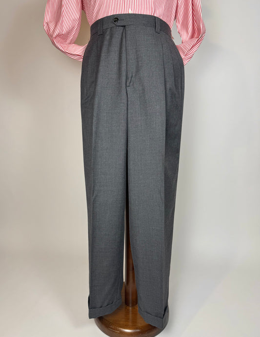 Pantaloni fresco lana grigio antracite anni '80 - tg. 52