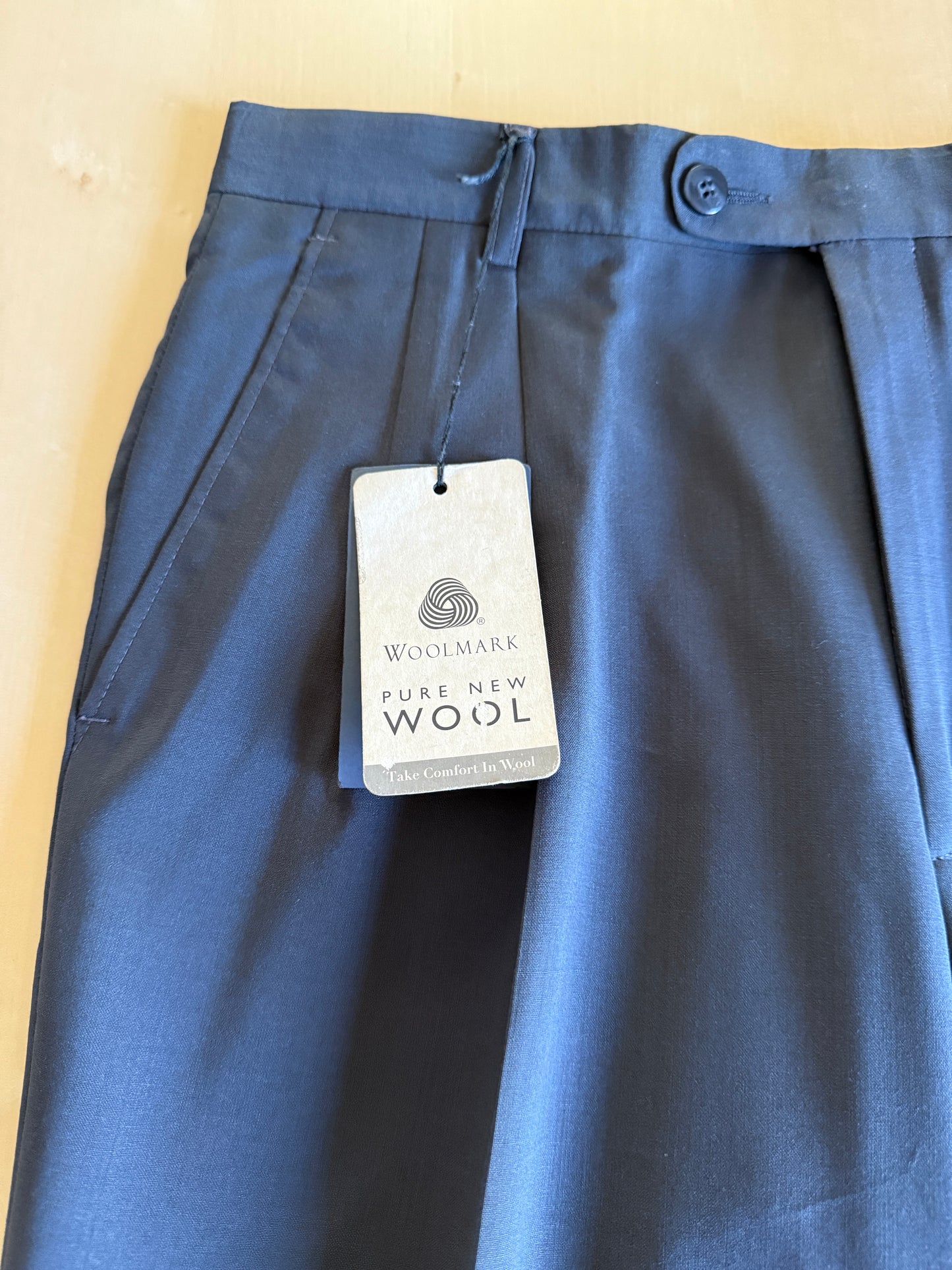 Pantaloni anni ‘90 fresco lana verde petrolio (NOS) - tg. 46