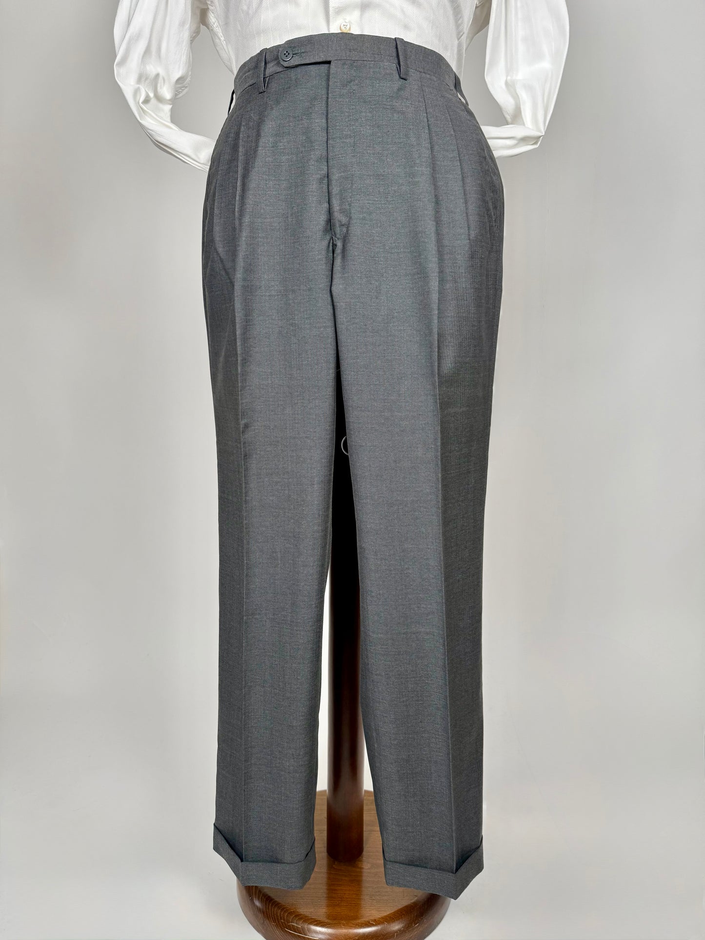 Pantaloni sartoriali fresco lana trama herringbone - tg. 52
