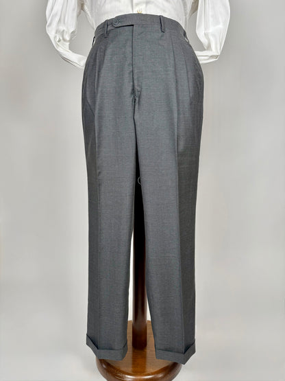 Pantaloni sartoriali fresco lana trama herringbone - tg. 52