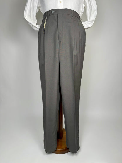 Pantaloni fresco lana grigio petrolio anni '80 (NOS) - tg. 52