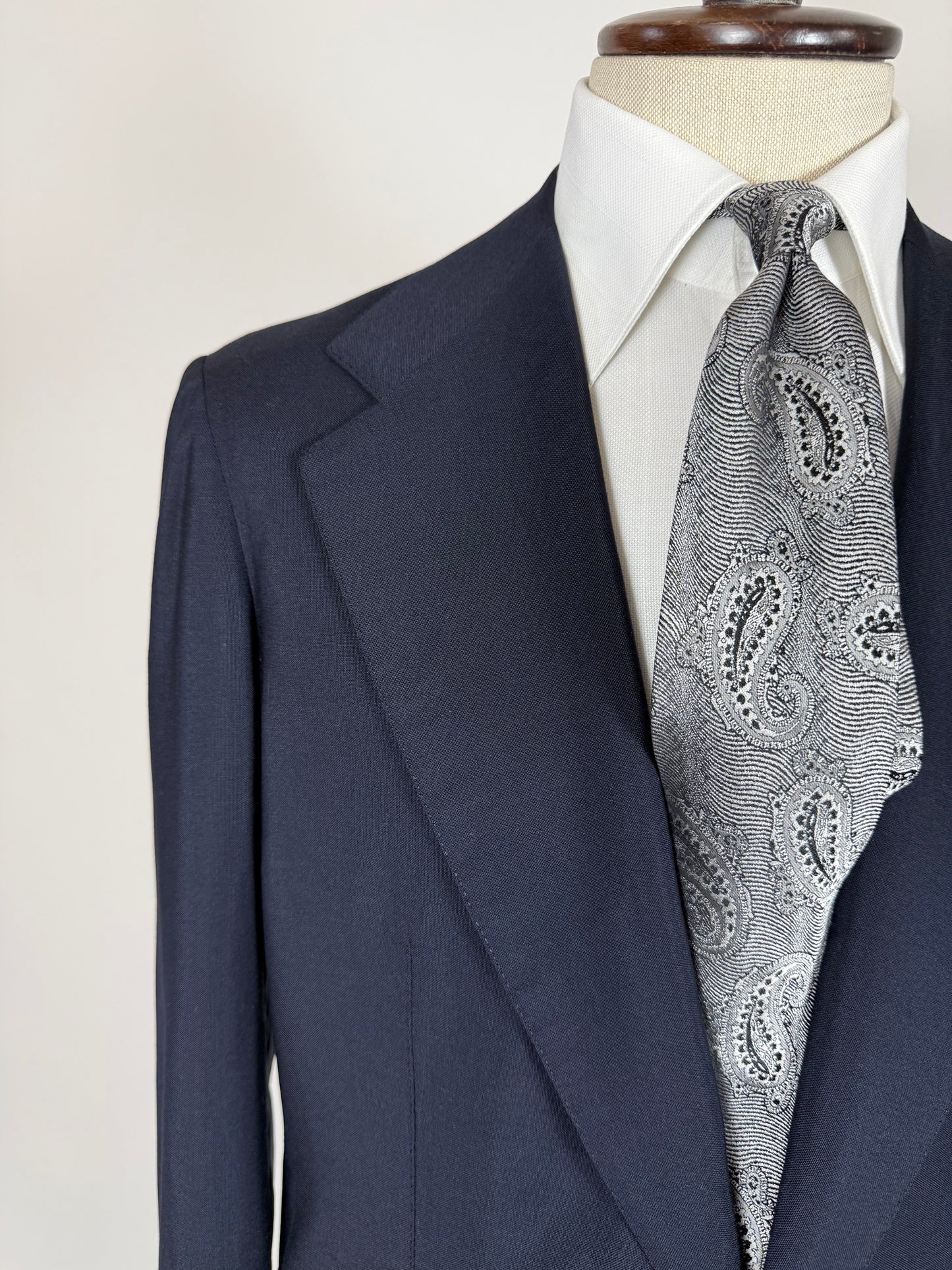 Giacca sartoriale anni '70 fresco lana blu - tg. 52 lunga