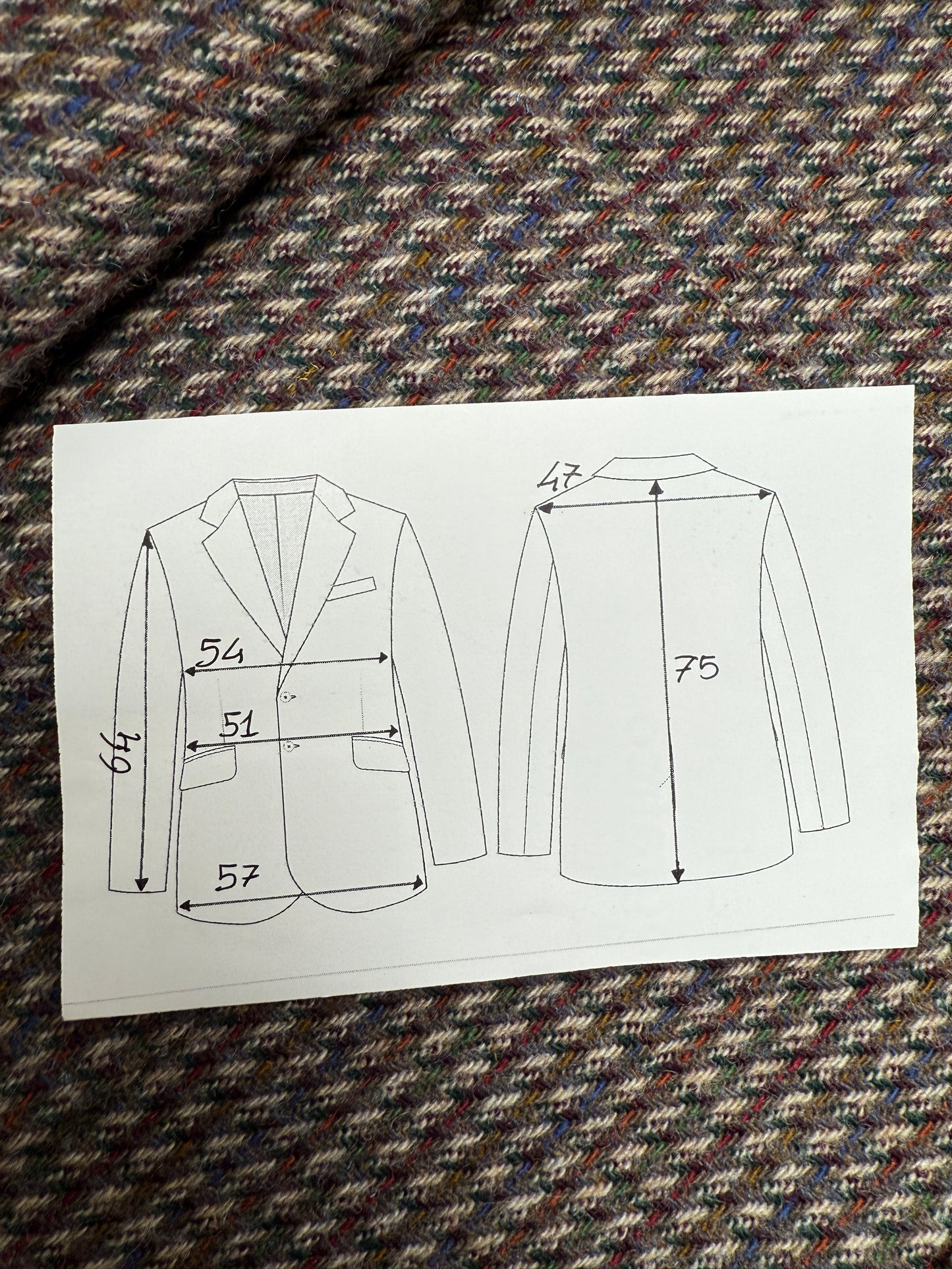 Giacca anni ‘70 in tweed multicolore - tg. 48/50