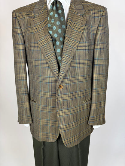 Giacca Valentino anni '80 principe di Galles verde - tg. 52
