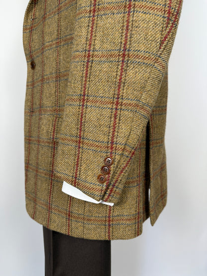 Giacca De Paz in tweed cachi finestrato - tg. 54