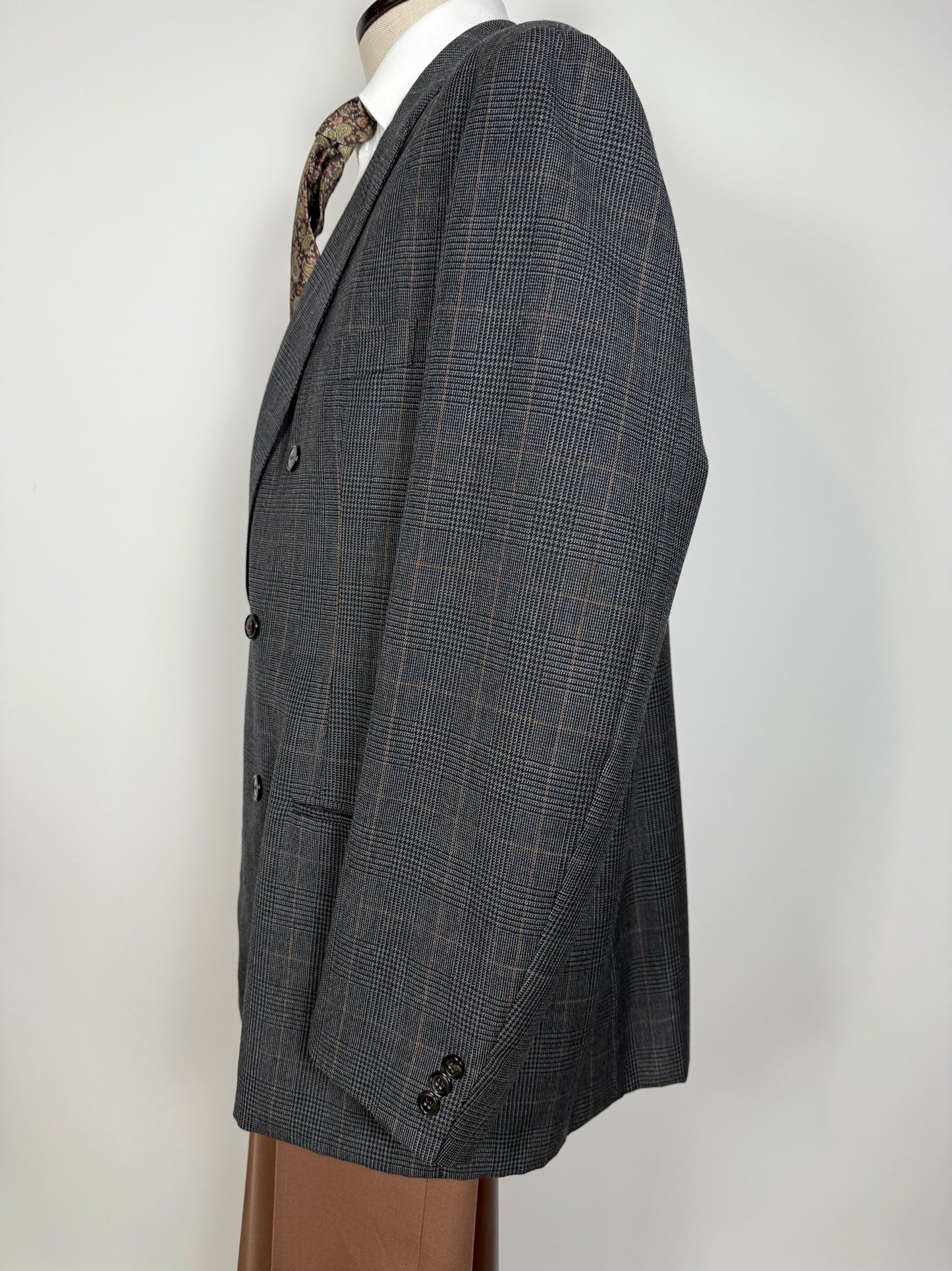 Giacca doppiopetto sartoriale anni ‘60 principe di Galles - tg. 58/60