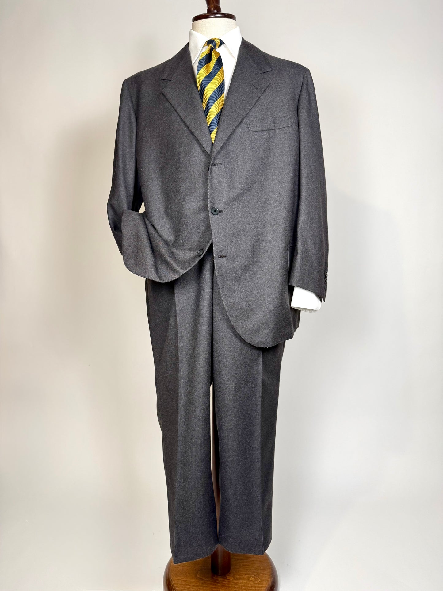 Completo sartoriale flanella inglese grigio antracite - tg. 62 corta drop 0