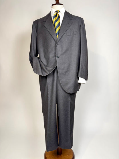 Completo sartoriale flanella inglese grigio antracite - tg. 62 corta drop 0