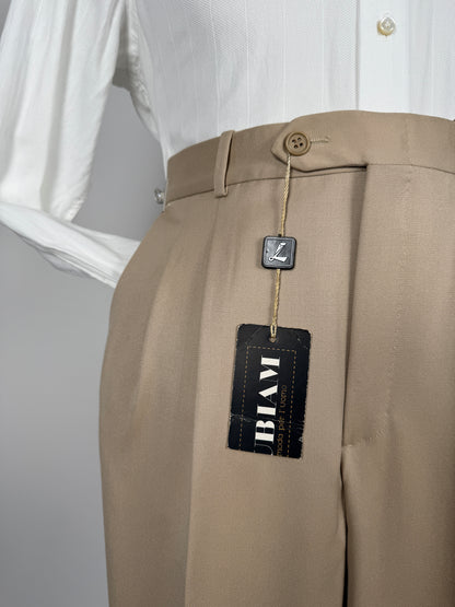 Pantaloni anni ‘80 twill pettinato beige (NOS) - tg. 44