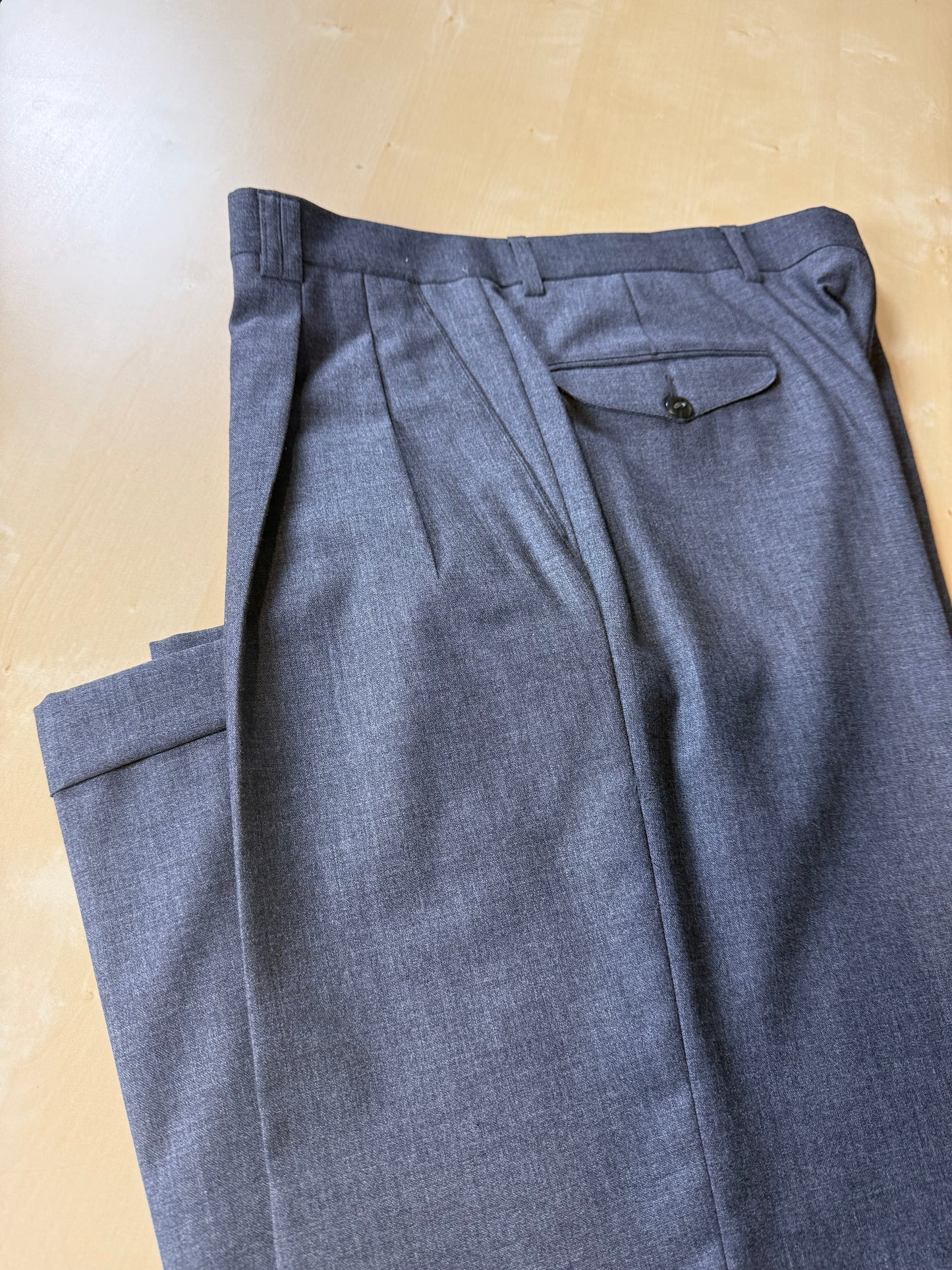 Pantaloni fresco lana grigio antracite anni '80 - tg. 52