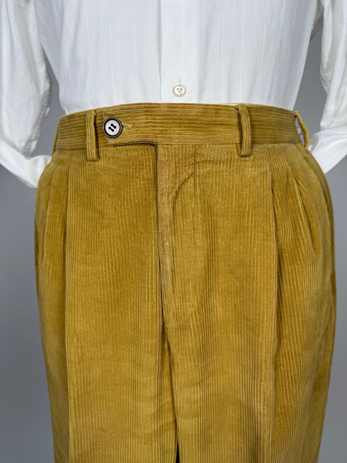 Pantaloni De Paz velluto a coste senape - tg. 50