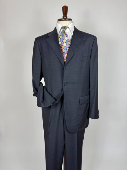 Completo Corneliani fresco lana blu a quadri - tg. 52/54