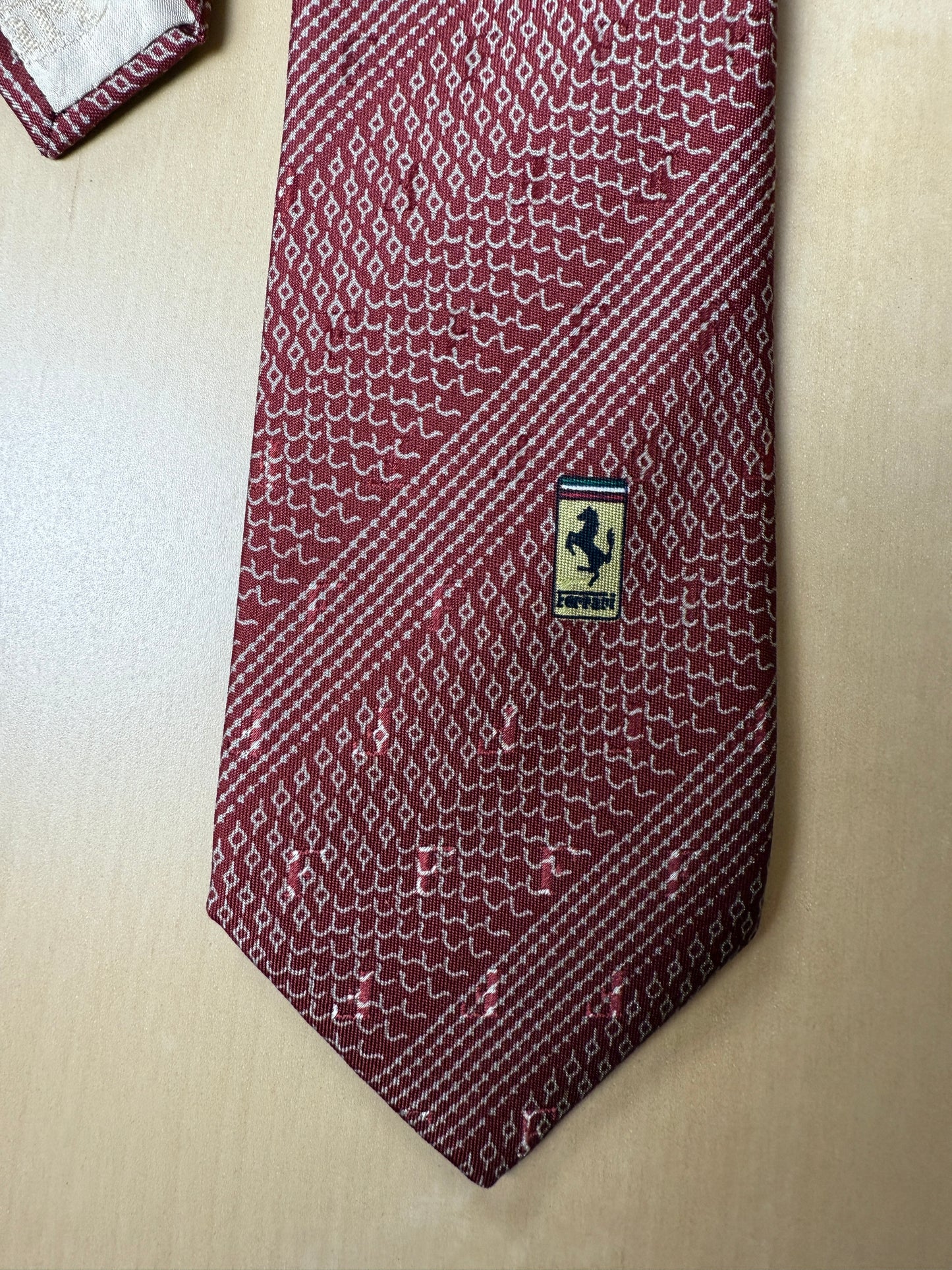 Cravatta Ferrari vintage F jacquard