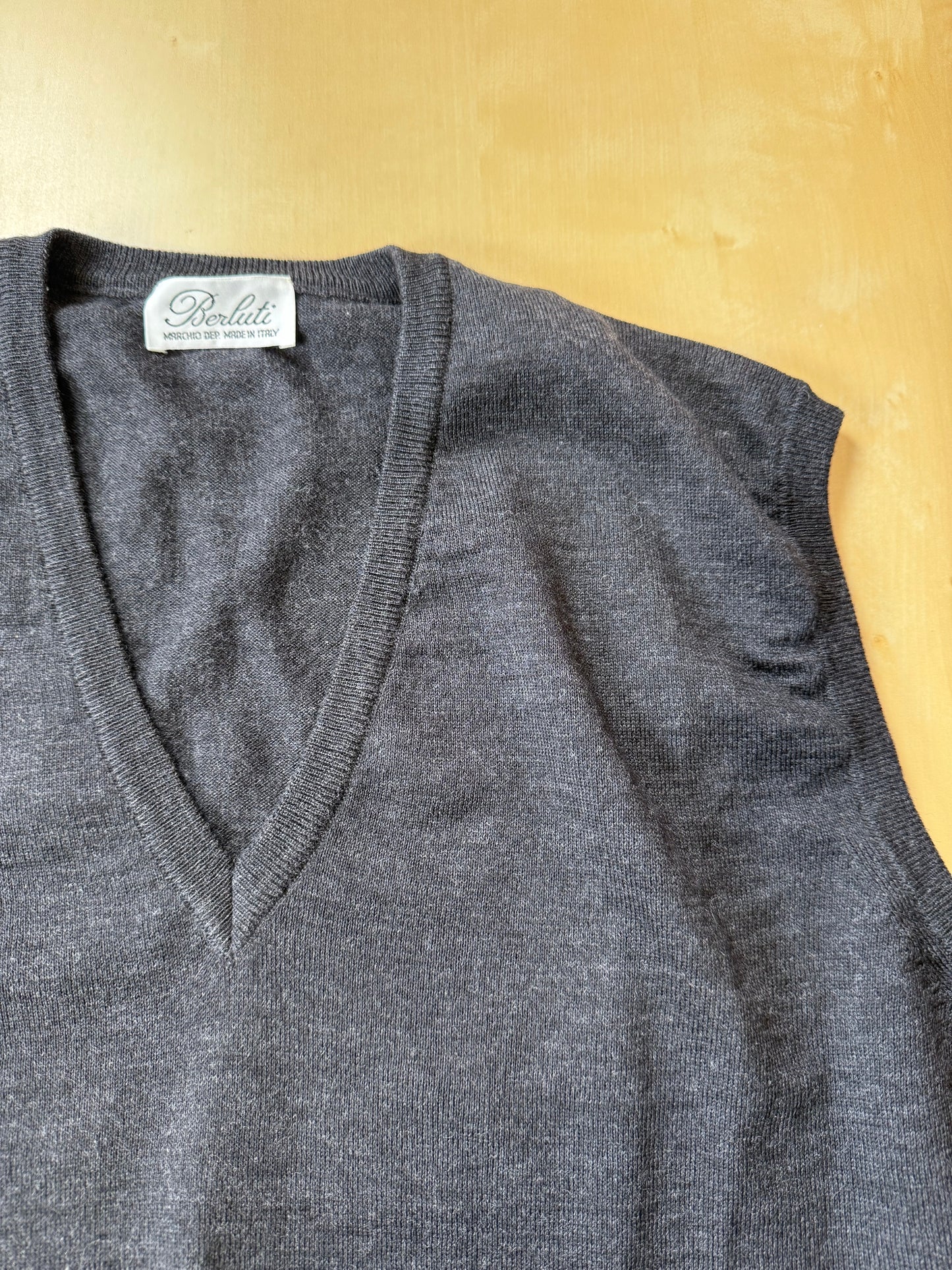 Gilet in pura lana merino grigio antracite - L (50-52)