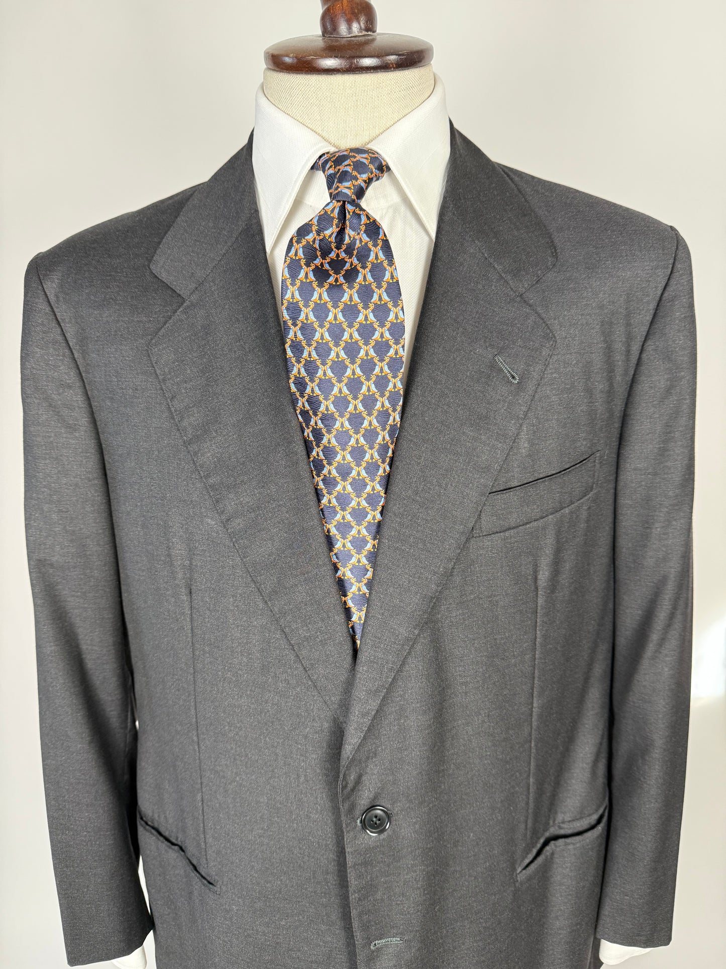 Completo sartoriale flanella pettinata grigio antracite - tg. 52/54, drop basso
