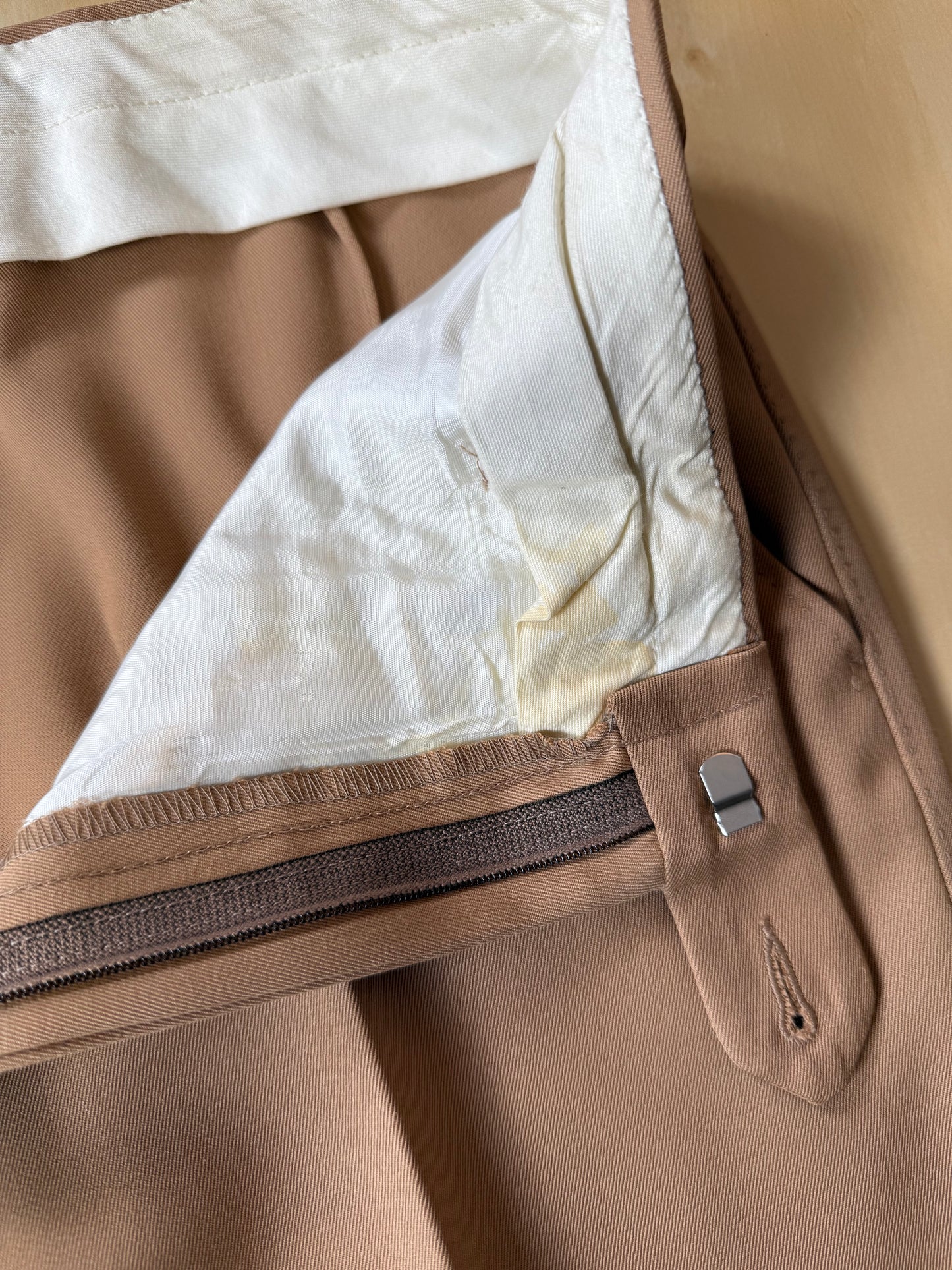 Completo 3 pezzi anni ‘70 twill pettinato beige - tg. 44