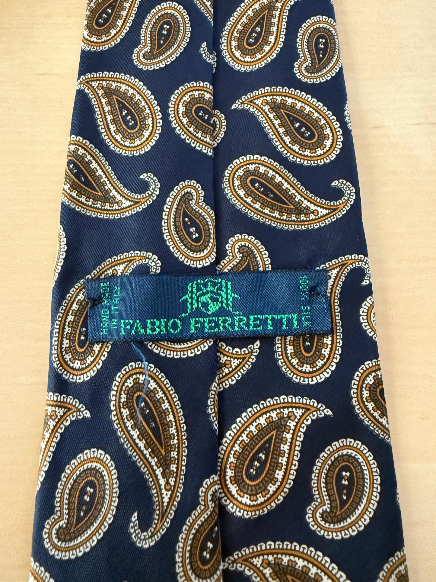 Cravatta blu paisley cachi