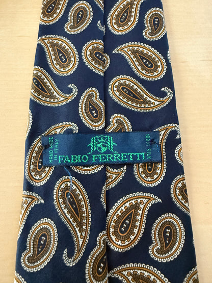 Cravatta blu paisley cachi