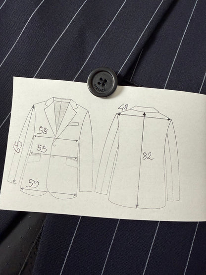 Giacca Gianni Versace anni '90 fresco lana blu gessato - tg. 52