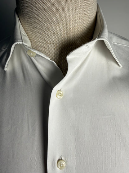 Camicia bianca Suitsupply twill cotone egiziano - XS/S collo 38