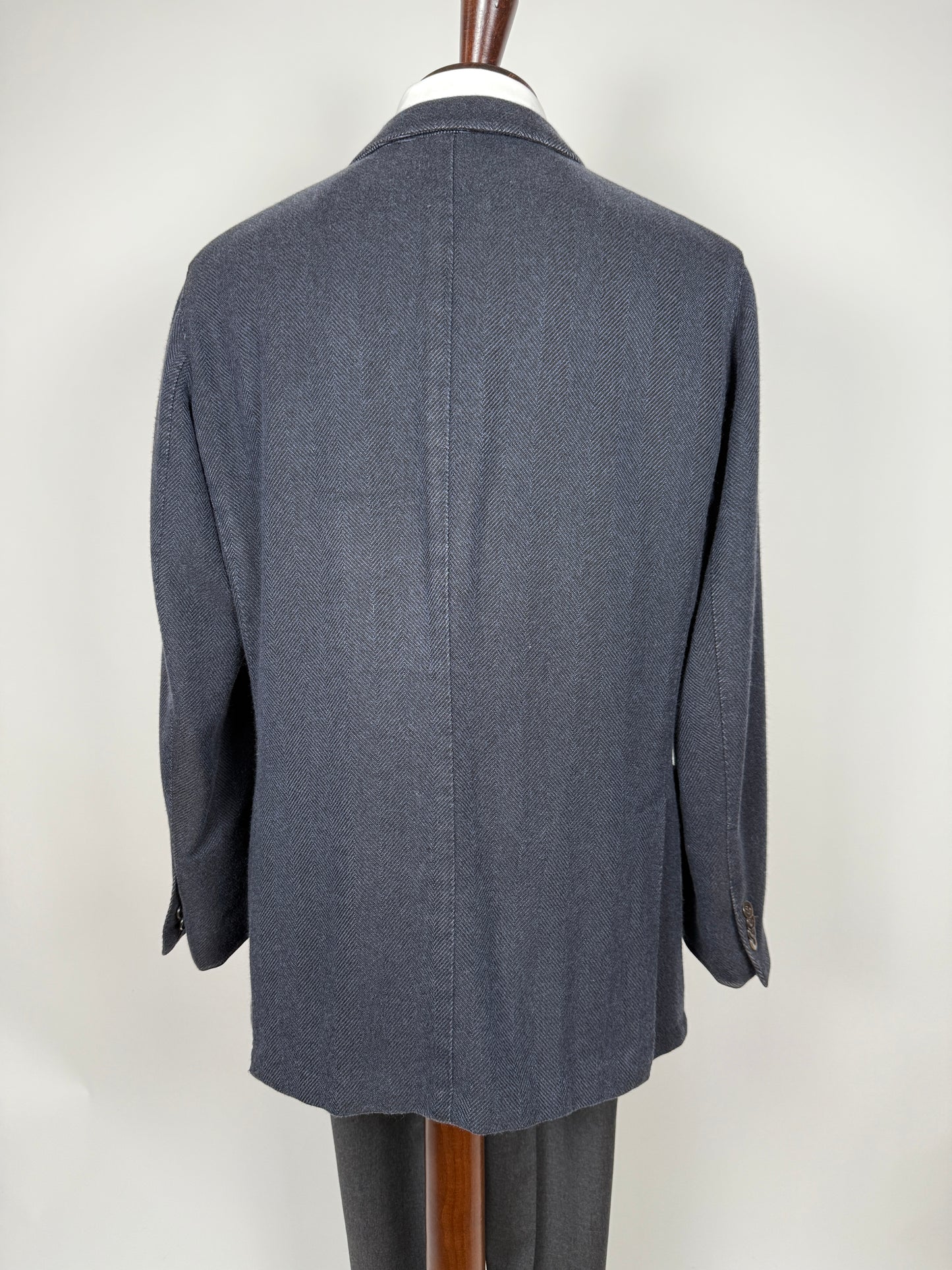Blazer destrutturato Boglioli K. Jacket in puro cashmere blu spigato - tg. 54