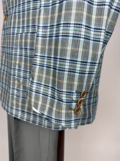 Giacca estiva Corneliani anni '80 in cotone a quadri - tg. 50