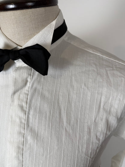 Camicia da sera cotone operato a righe collo diplomatico - M collo 40