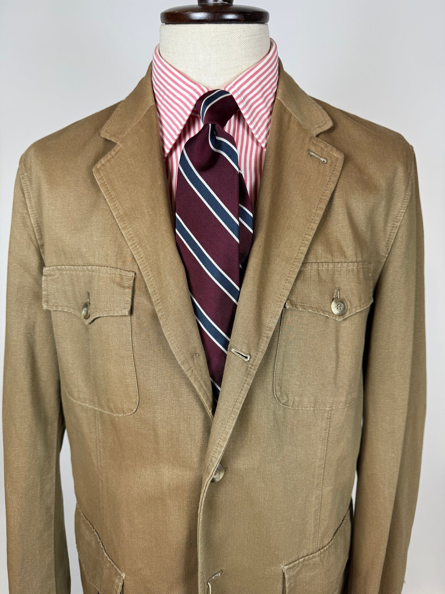 Giacca stile militare/sahariana in tela di cotone (nuova) - tg. 54