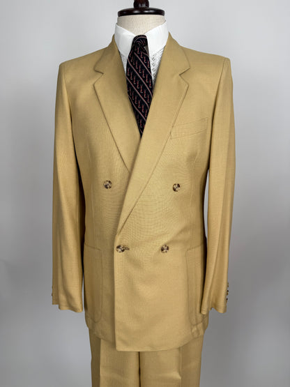 Completo doppiopetto estivo anni ‘70 in misto lino beige - tg. 44/46