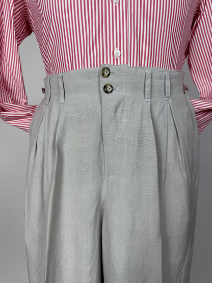 Completo doppiopetto anni '80 oversize viscosa e lino - tg. 46 corta