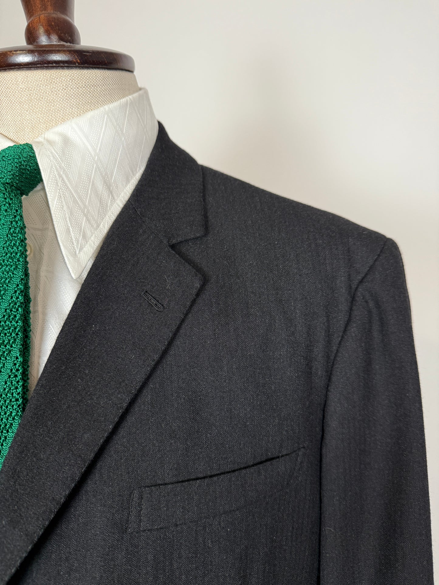 Completo sartoriale anni ‘60 flanella antracite micro spigato - tg. 54