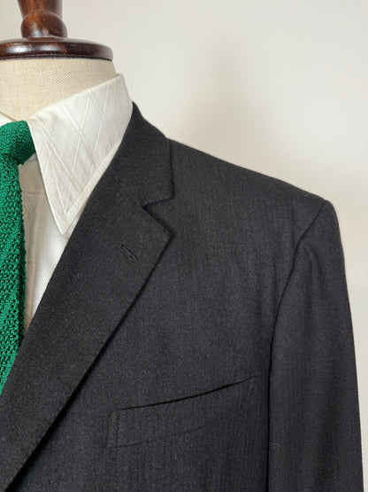 Completo sartoriale anni ‘60 flanella antracite micro spigato - tg. 54