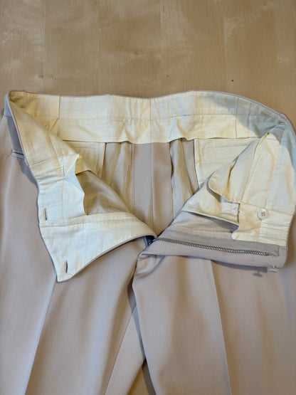 Completo sartoriale anni '70 a zampa in twill color panna - tg. 44/46