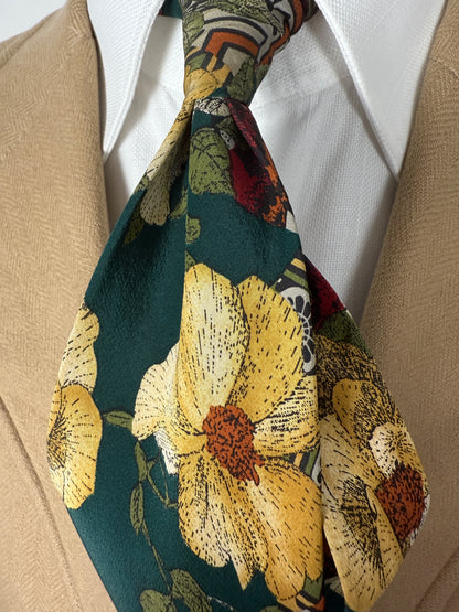 Cravatta Armani in crêpe di seta floreale