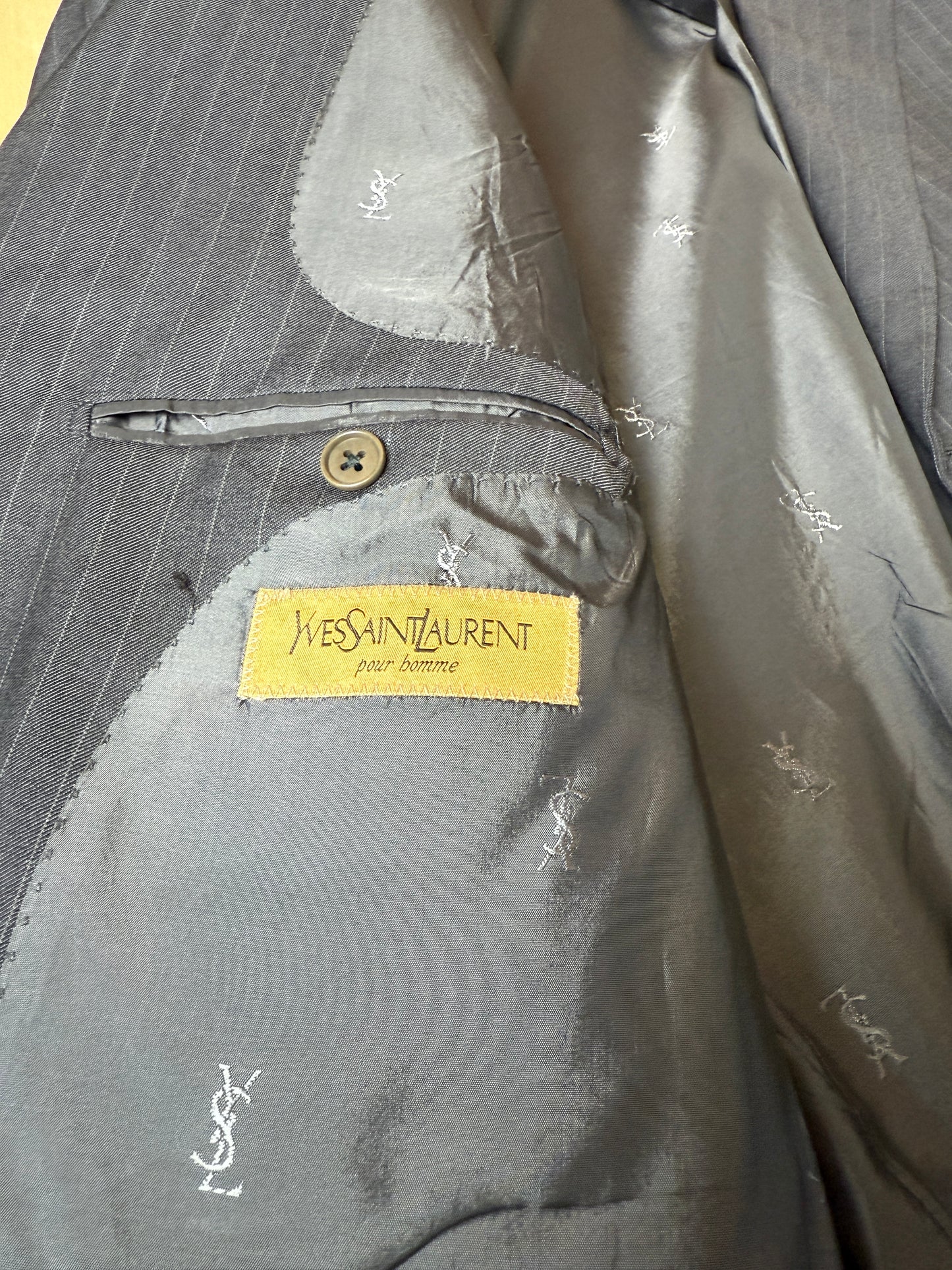 Completo Yves Saint Laurent anni ‘90 grigio gessato - tg. 54/56