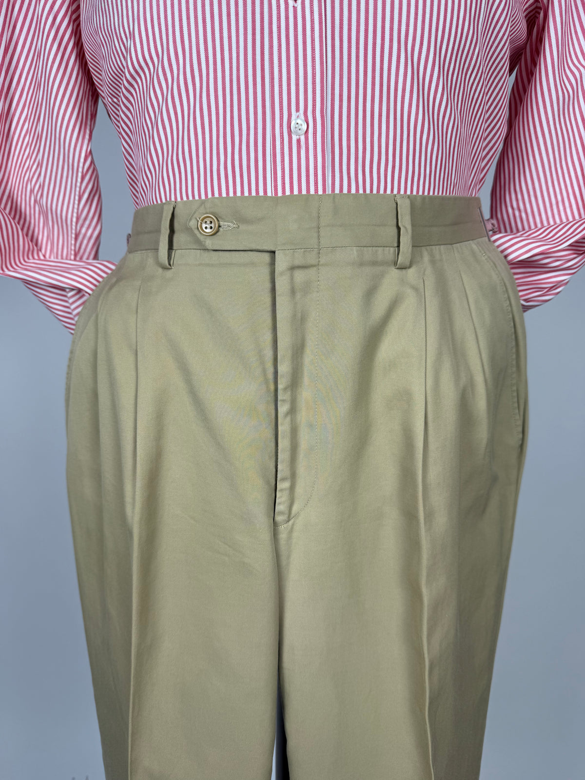 Completo Canali anni '90 twill di cotone beige - tg. 50