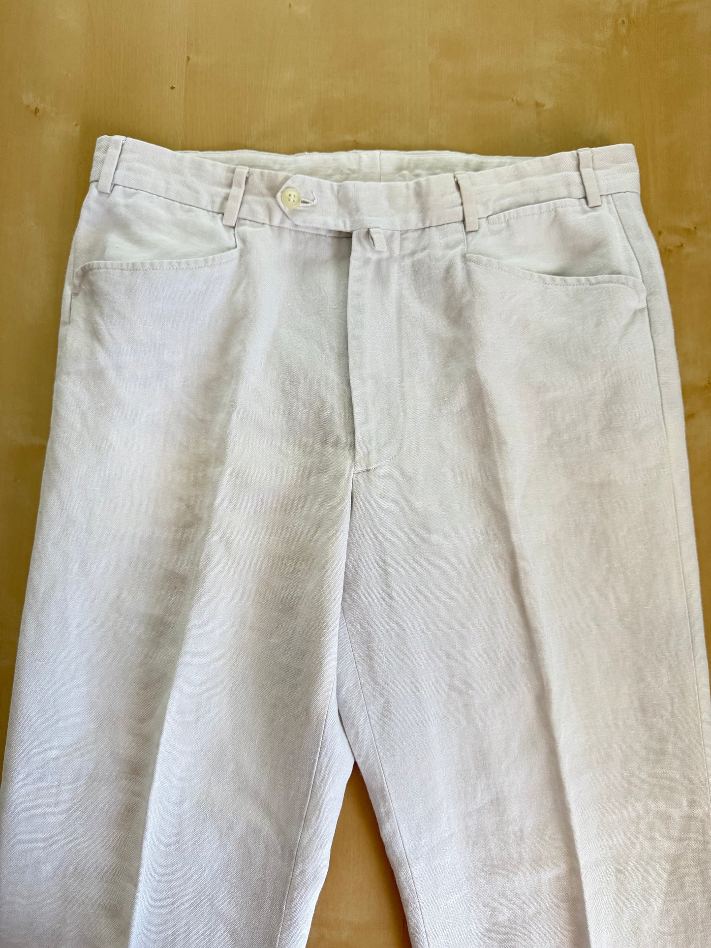 Pantaloni Incotex bianchi 100% lino - tg. 50