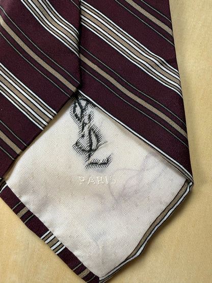 Cravatta Yves Saint Laurent vintage crêpe a righe
