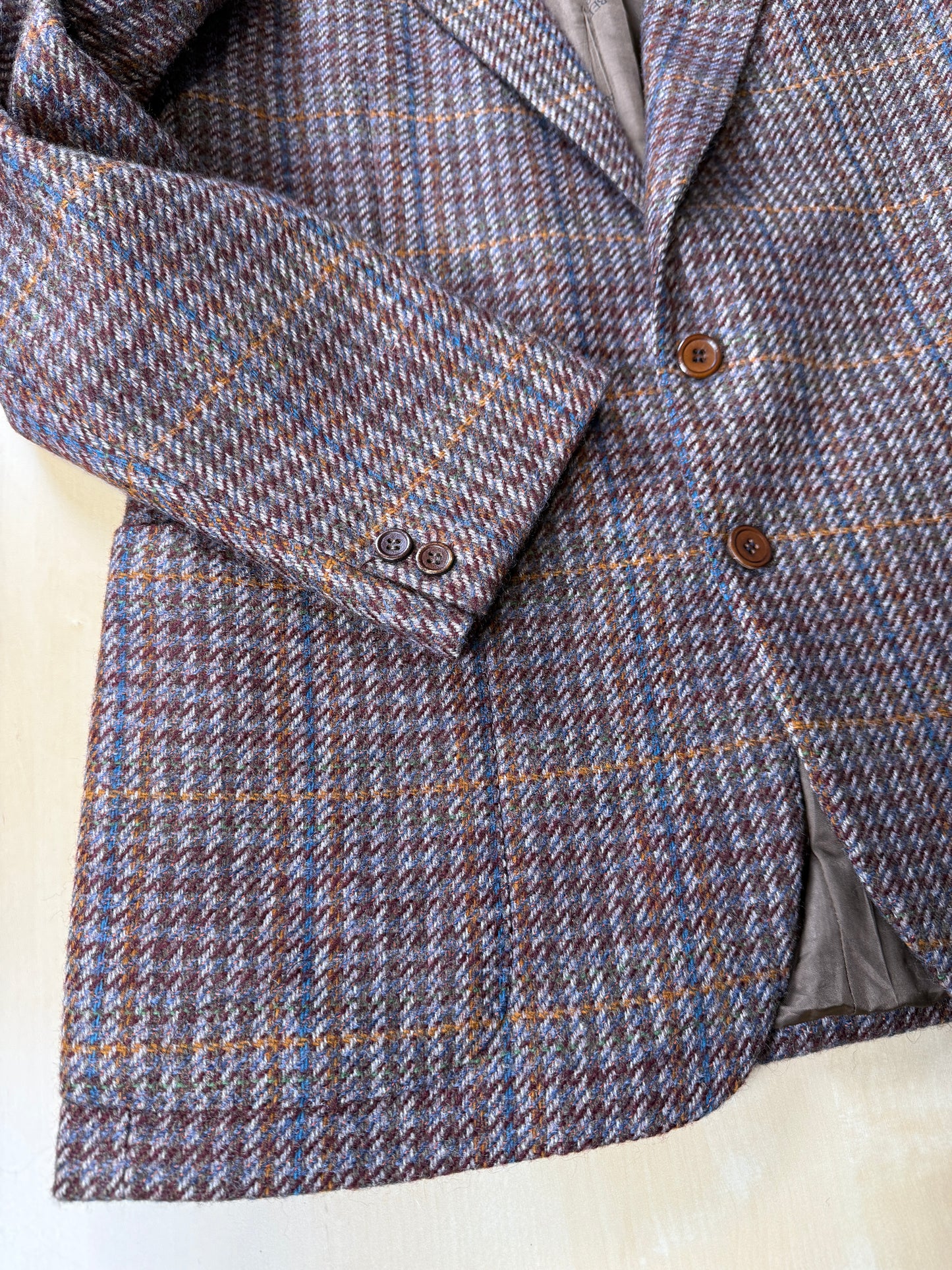 Giacca anni ‘80 in Harris Tweed shepherd’s check - tg. 48
