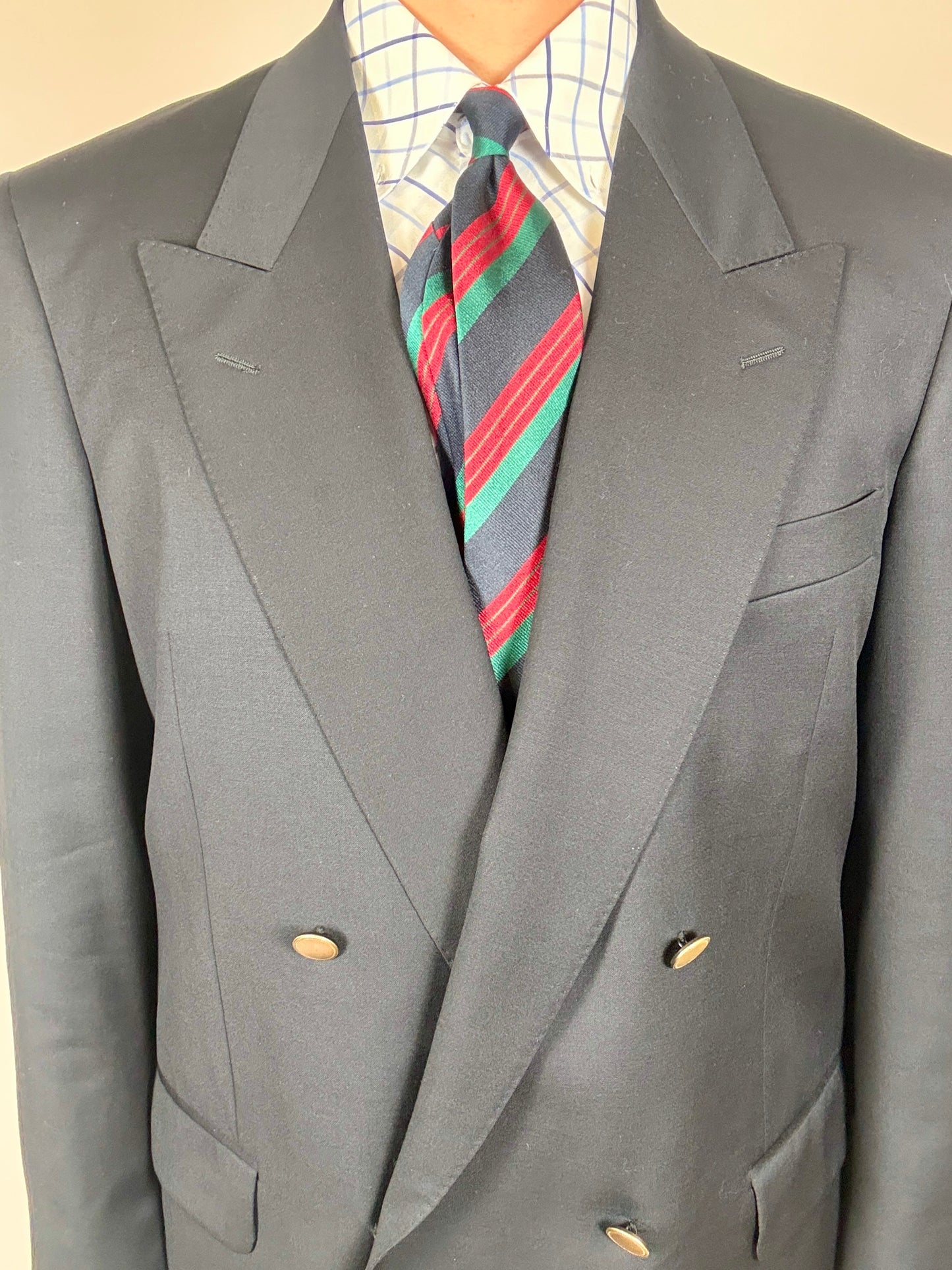 Blazer navy doppiopetto Facis anni ‘80 tessuto Loro Piana - tg. 50/52
