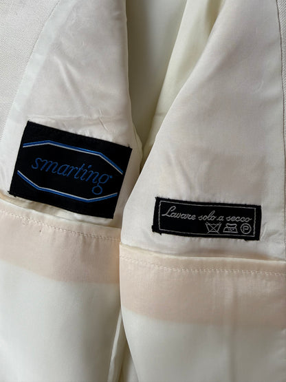 Completo 3 pezzi anni '70 seta shantung avorio - tg. 42/44