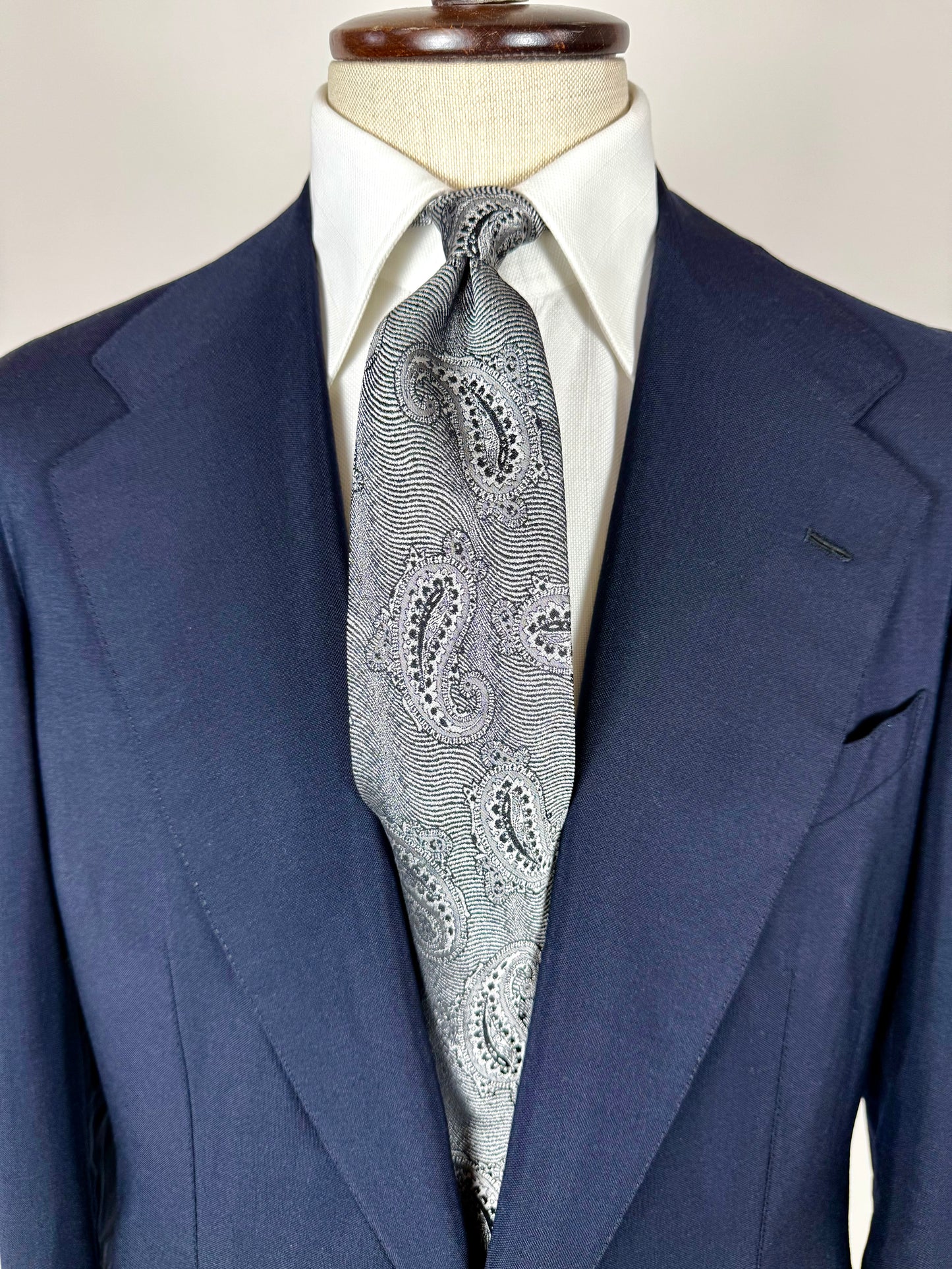 Cravatta Prochownick paisley argento jacquard