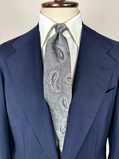 Cravatta Prochownick paisley argento jacquard