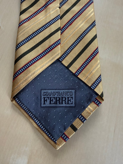 Cravatta Gianfranco Ferrè giallo oro righe