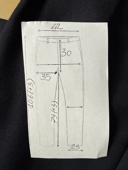 Pantaloni anni ‘80 fresco lana blu notte - tg. 48