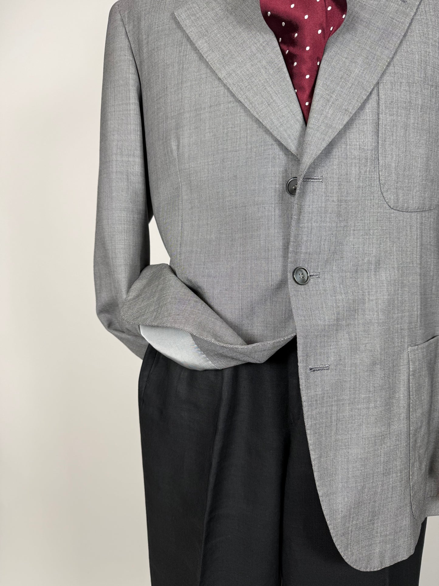 Giacca sartoriale anni '70 in grisaglia pettinata - tg. 50