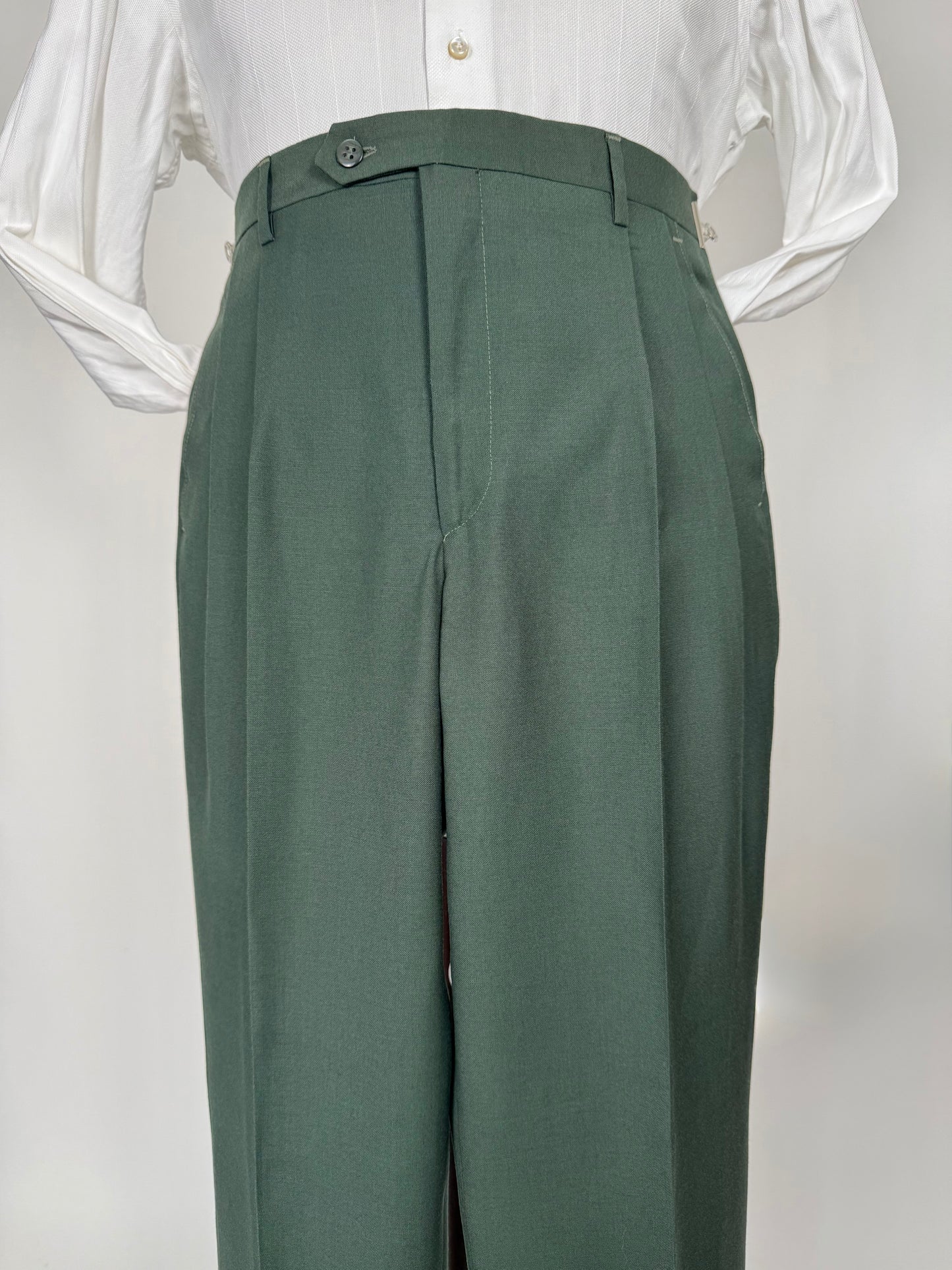 Pantaloni fresco lana verde pino anni '80 (NOS) - tg. 46/48