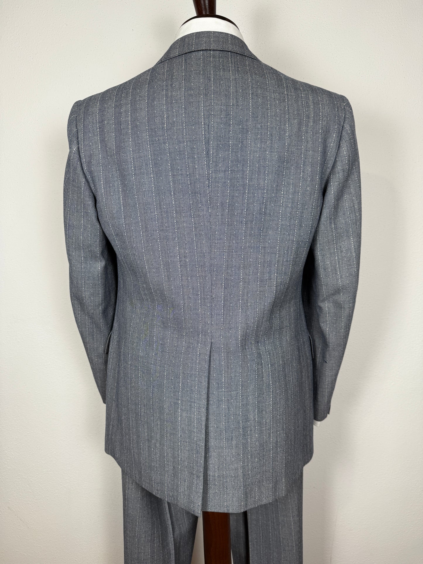 Completo anni ‘60 in grisaglia blu spinato - tg. 48