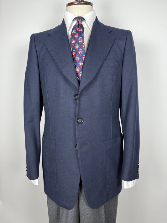 Giacca anni '70 in flanella blu - tg. 46/48