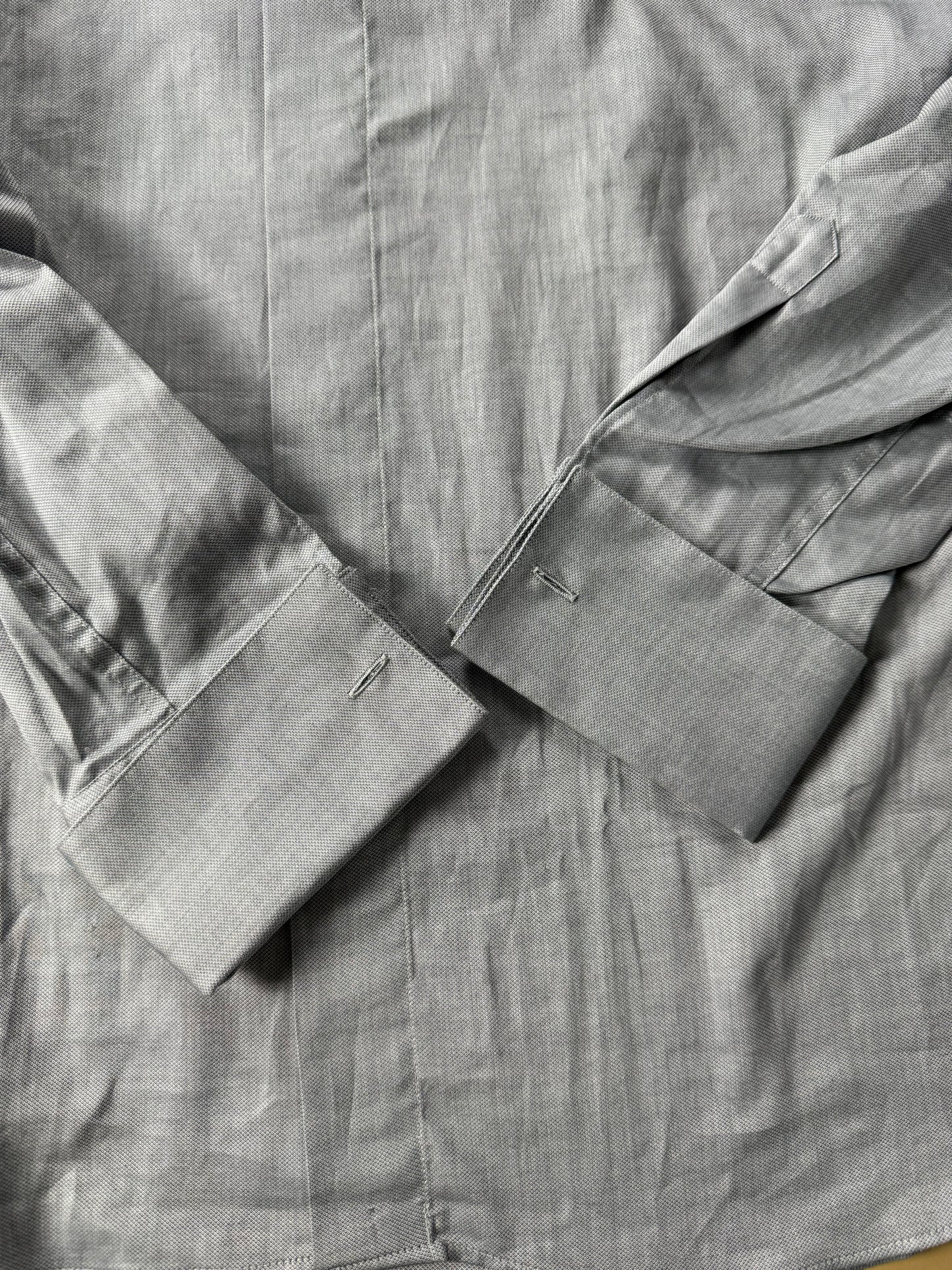 Camicia da sera in piquet grigio collo diplomatico - M collo 41